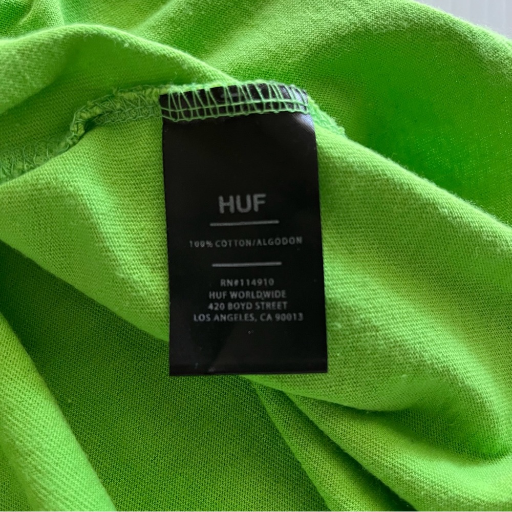 HUF Fire Hydrant Short Sleeve T-Shirt Size XL Neon Green Color - Picture 7 of 9